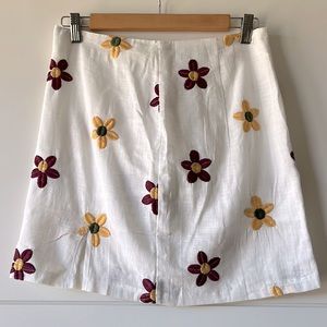 Never worn floral linen mini skirt